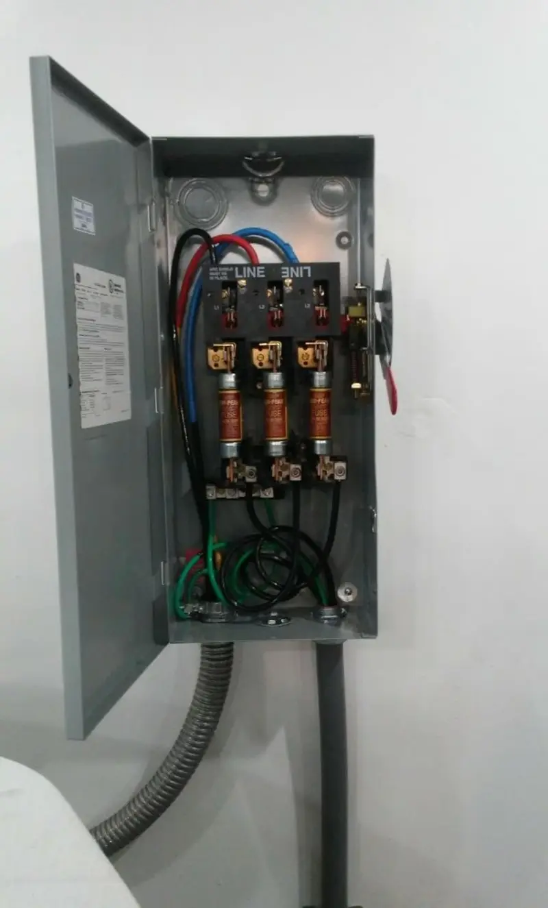 Three-phase disconnect switch installed for Electrical Wiring & Rewiring in University Place